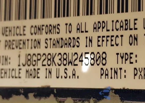 2008 Jeep Liberty Sport from USA, damaged, VIN 1J8GP28K38W245808